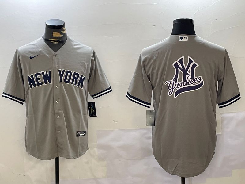 Men New York Yankees Blank Grey Game 2024 Nike MLB Jersey style 102730